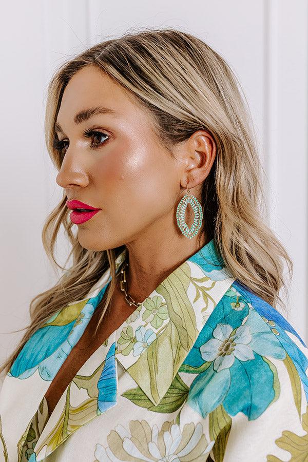 Impressions Show Stopper Beaded Earrings In Mint