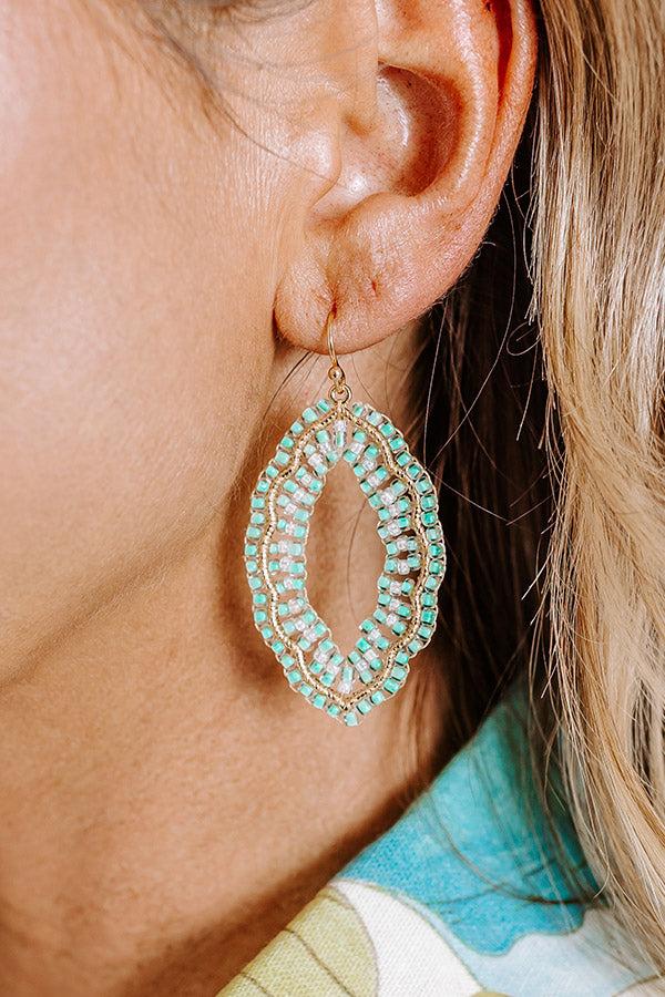 Impressions Show Stopper Beaded Earrings In Mint