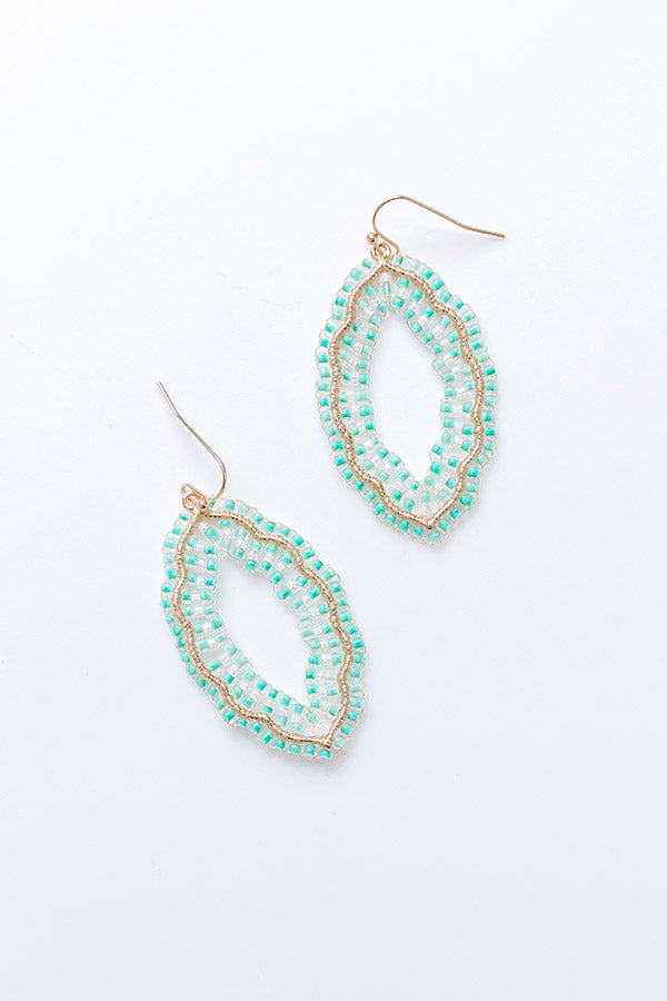 Impressions Show Stopper Beaded Earrings in Mint