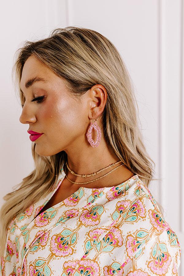 Impressions Show Stopper Beaded Earrings In Pink