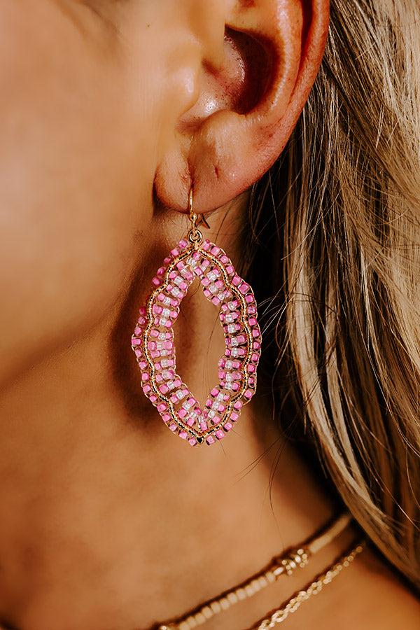 Impressions Show Stopper Beaded Earrings In Pink