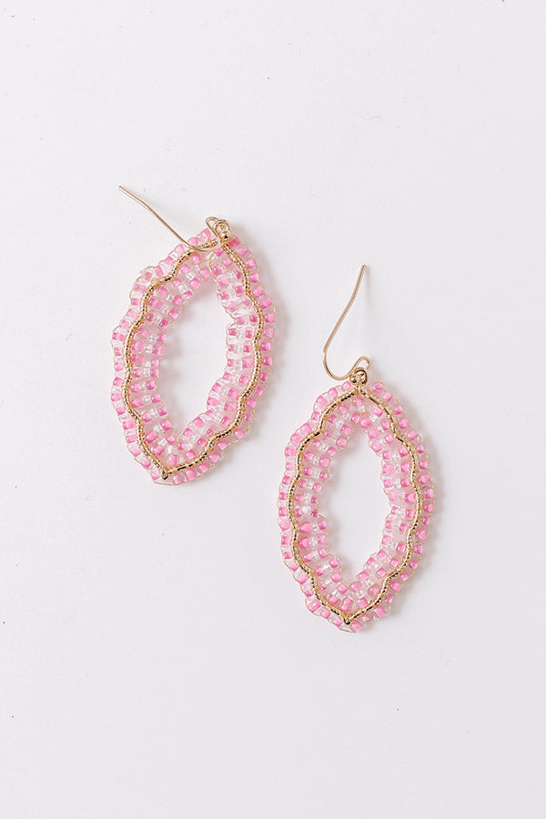 Impressions Show Stopper Beaded Earrings in Pink