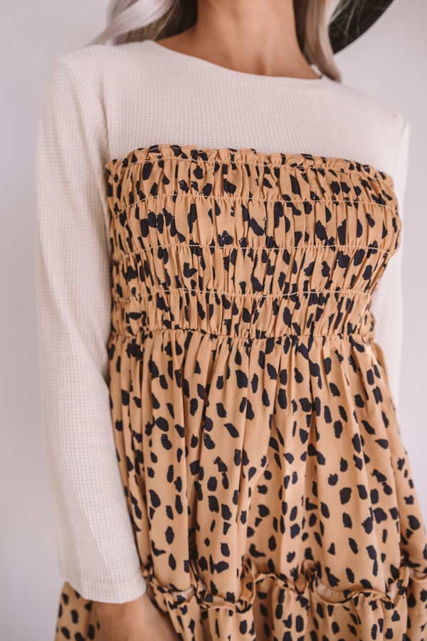 Impressions Showing Up Chic Leopard Shift Dress