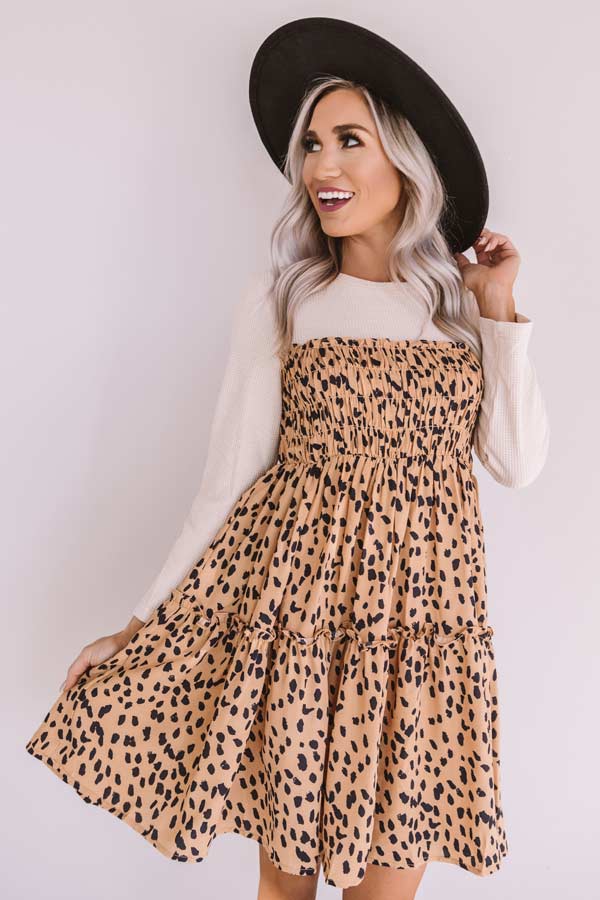 Impressions Showing Up Chic Leopard Shift Dress