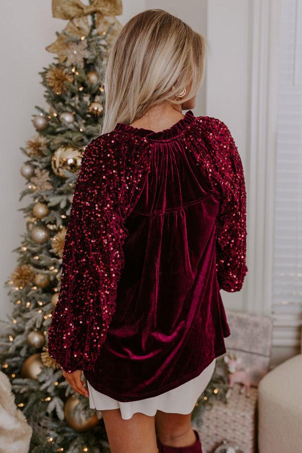 Impressions Simple & Elegant Velvet Top In Merlot