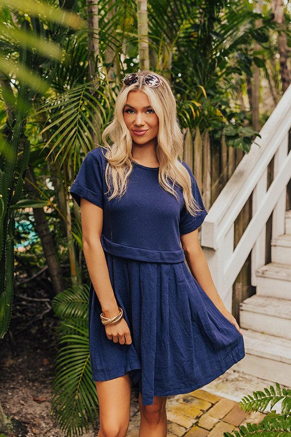 Impressions Simple Moment Mini Dress in Navy