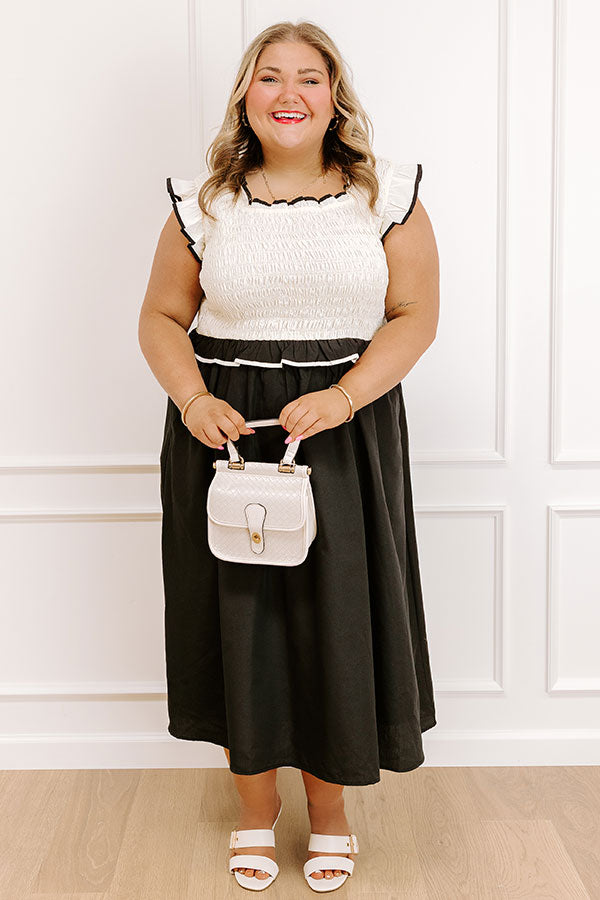 Impressions Simply Luxe Smocked Midi Dress Curves