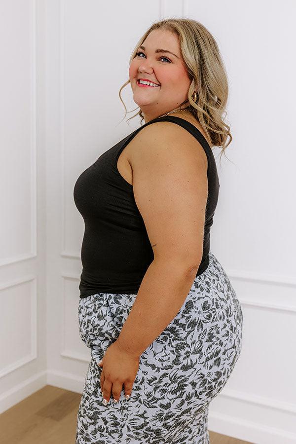 Impressions Simply Luxe Tank In Black Curves