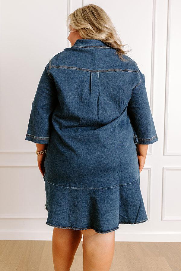 Impressions Simply Sweet Denim Mini Dress Curves