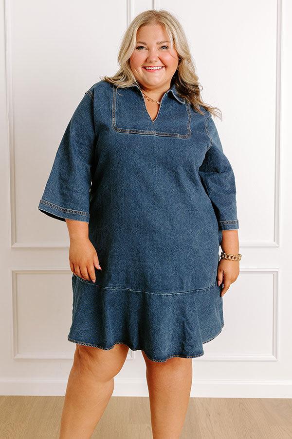 Impressions Simply Sweet Denim Mini Dress Curves