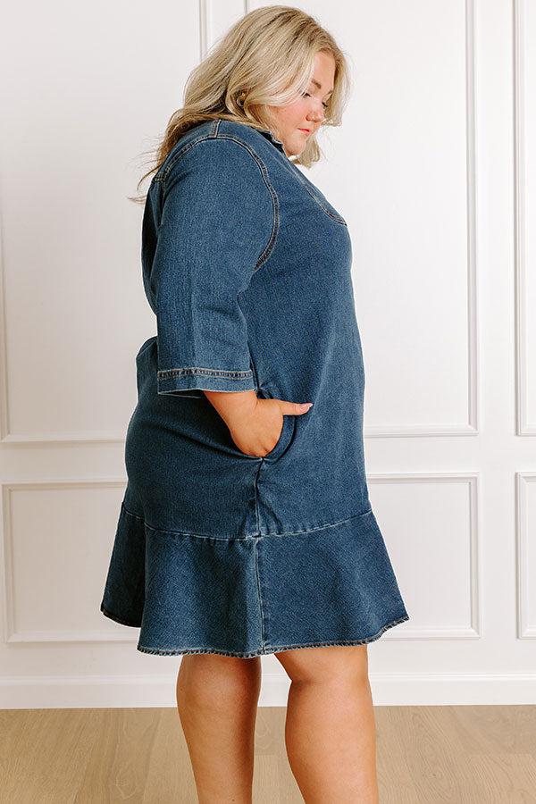 Impressions Simply Sweet Denim Mini Dress Curves