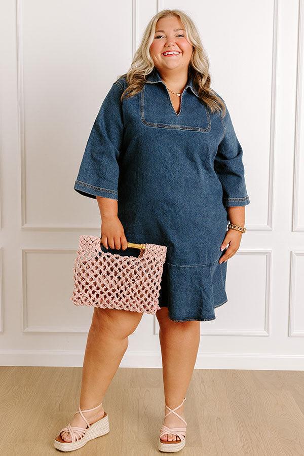 Impressions Simply Sweet Denim Mini Dress Curves