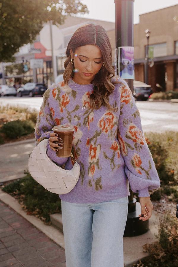 Impressions Simply Sweet Floral Knit Sweater