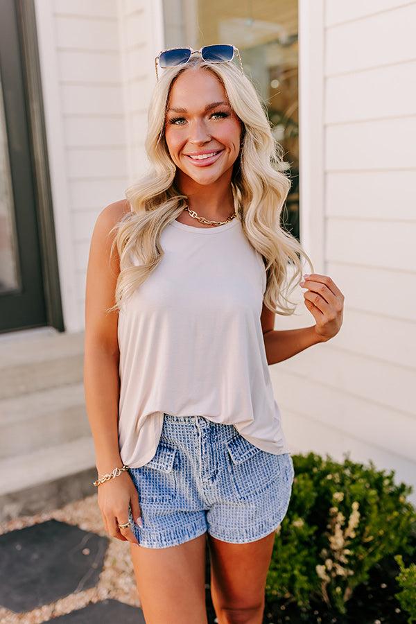 Impressions Simply Sweet Shift Top In Stone