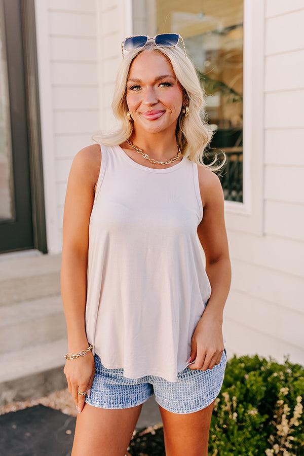 Impressions Simply Sweet Shift Top In Stone
