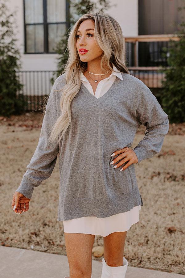 Impressions Sincerely Snuggly Sweater Top in Grey