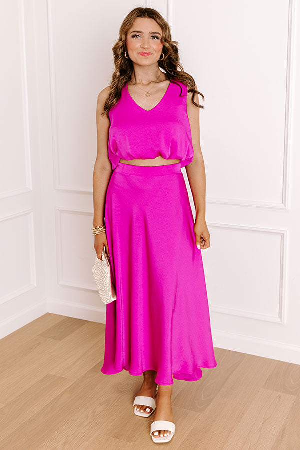 Impressions Skyline Chic Bubble Crop Top In Orchid