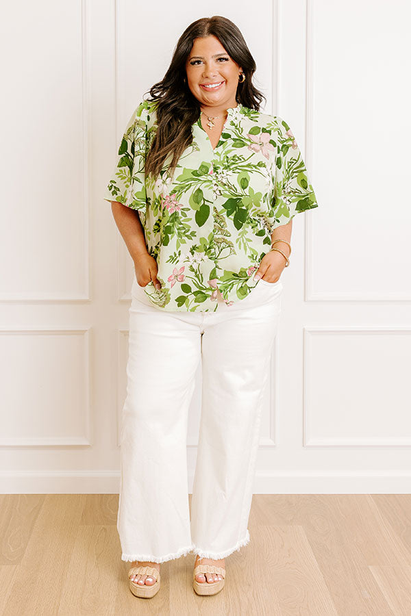 Impressions Small Town Charm Floral Top Curves