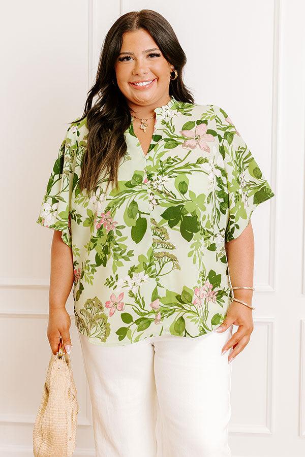 Impressions Small Town Charm Floral Top Curves