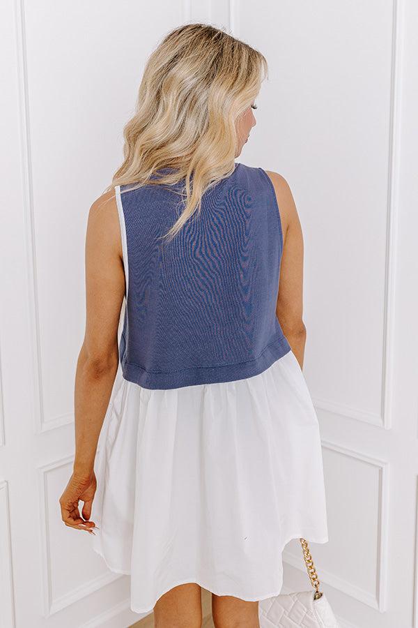 Impressions Small Town Girl Mini Dress In Navy