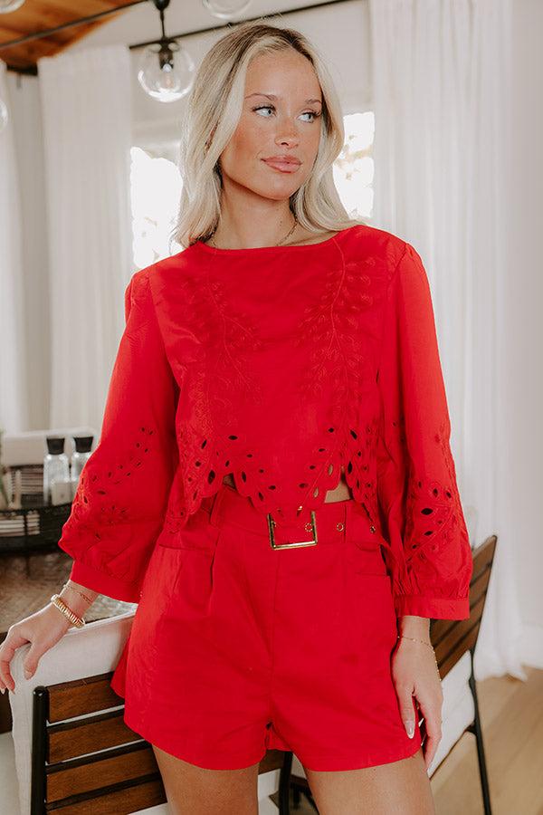 Impressions Small Town Parade Embroidered Top