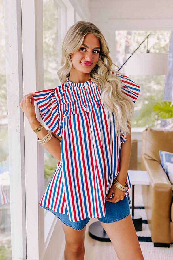 Impressions Smiles And Stripes Shift Top