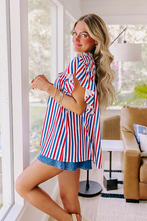 Impressions Smiles And Stripes Shift Top