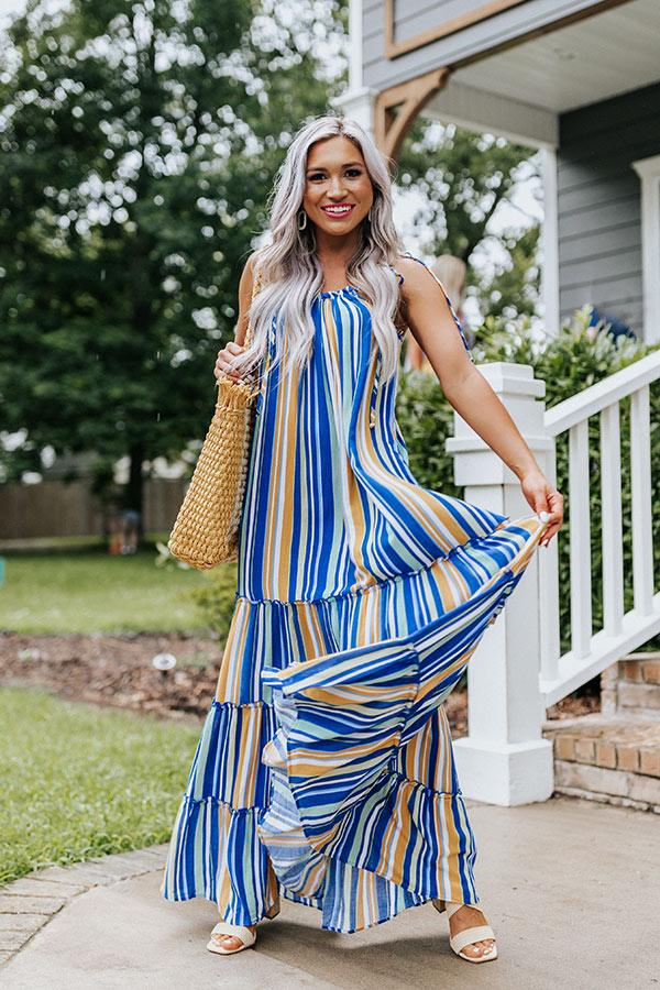 Impressions So Meant To Be Stripe Maxi In Blue