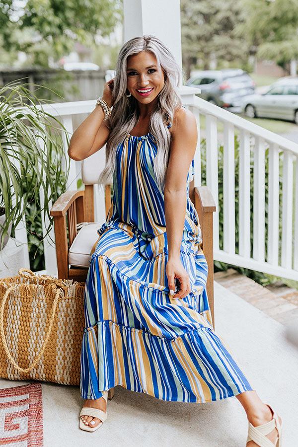 Impressions So Meant To Be Stripe Maxi In Blue
