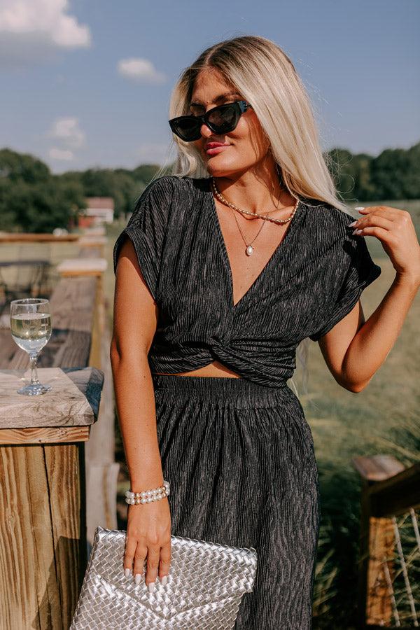 Impressions Social And Chic Pleated Top