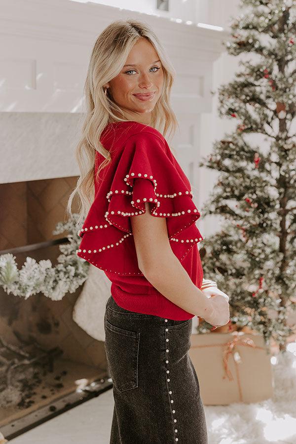 Impressions Social Hour Pearl Embellished Top