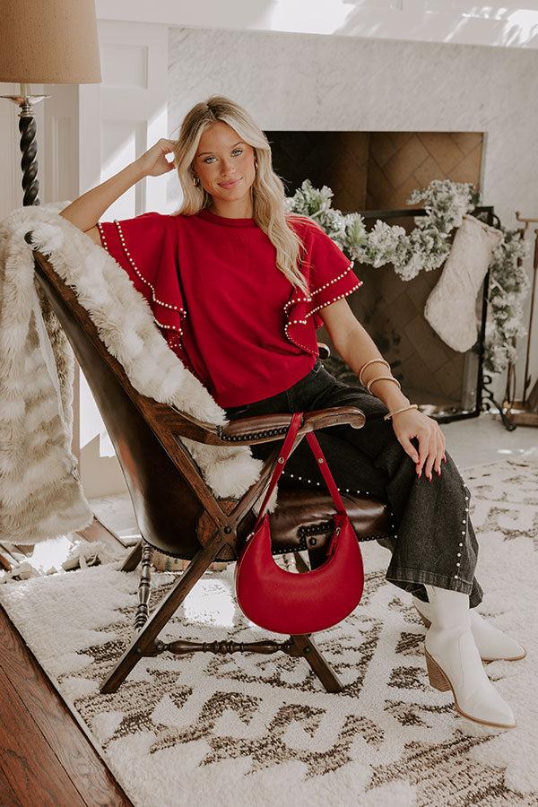 Impressions Social Hour Pearl Embellished Top