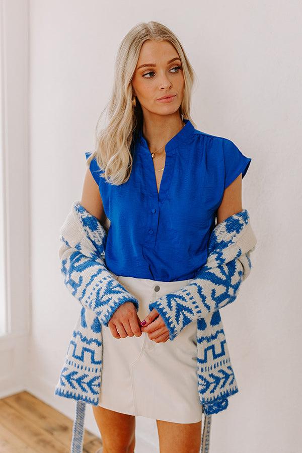 Impressions Social Moment Shift Top In Royal Blue