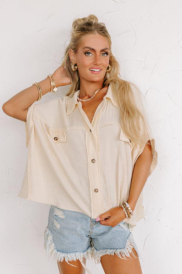 Impressions Soft Smile Oversized Button Up