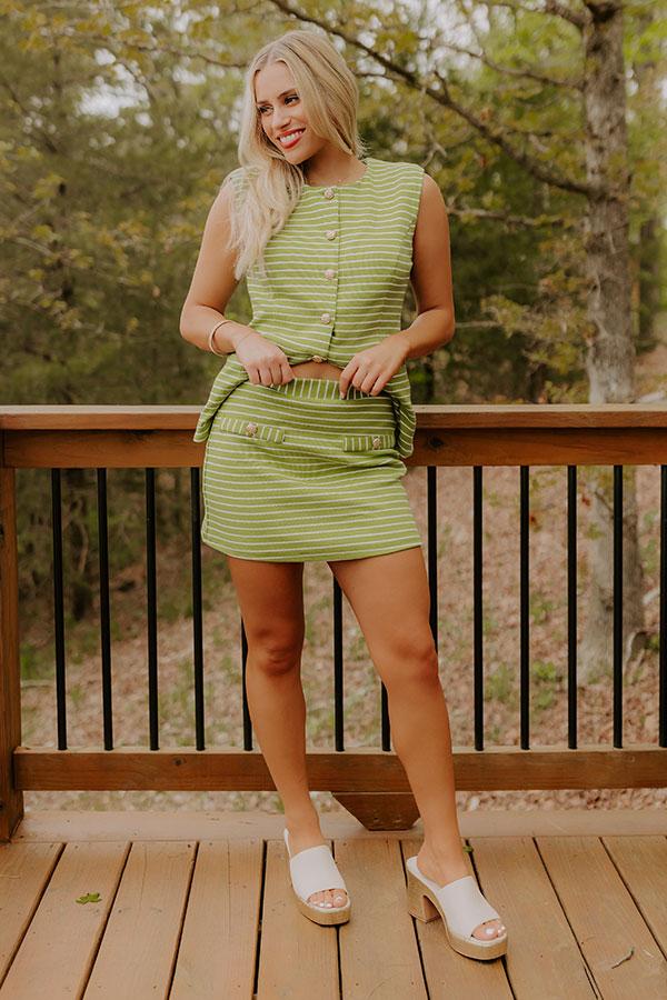 Impressions Soho Chic High Waist Stripe Mini Skirt