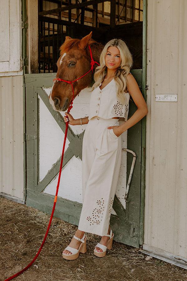 Impressions Soho Lifestyle High Waist Eyelet Pants