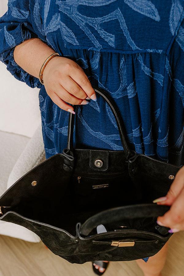 Impressions Soho Stroll Faux Suede Tote In Black