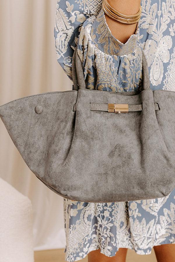 Impressions Soho Stroll Faux Suede Tote In Grey