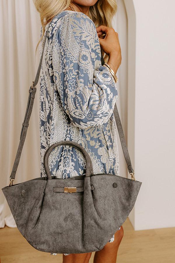 Impressions Soho Stroll Faux Suede Tote In Grey
