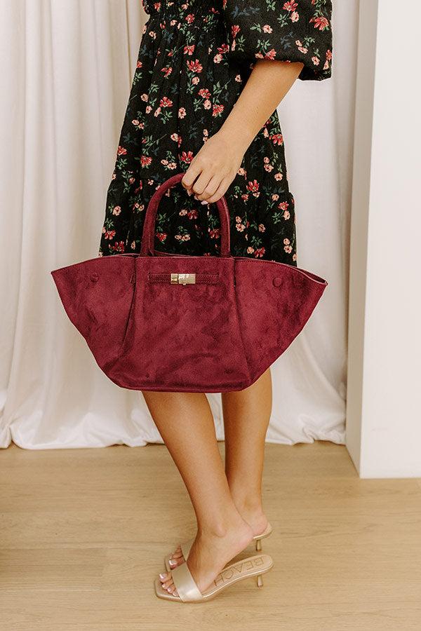 Impressions Soho Stroll Faux Suede Tote In Wine
