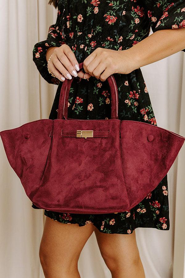 Impressions Soho Stroll Faux Suede Tote In Wine