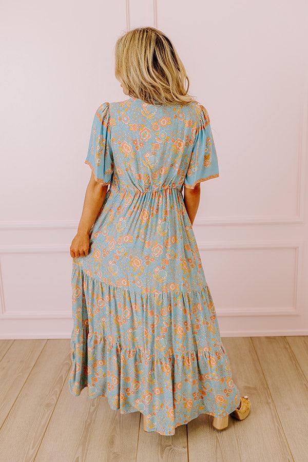 Impressions Soho Stroll Floral Midi In Airy Blue