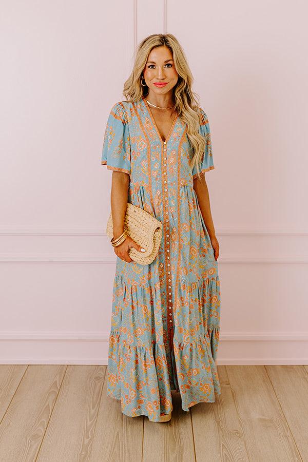 Impressions Soho Stroll Floral Midi In Airy Blue