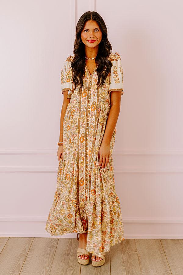 Impressions Soho Stroll Floral Midi in Cream