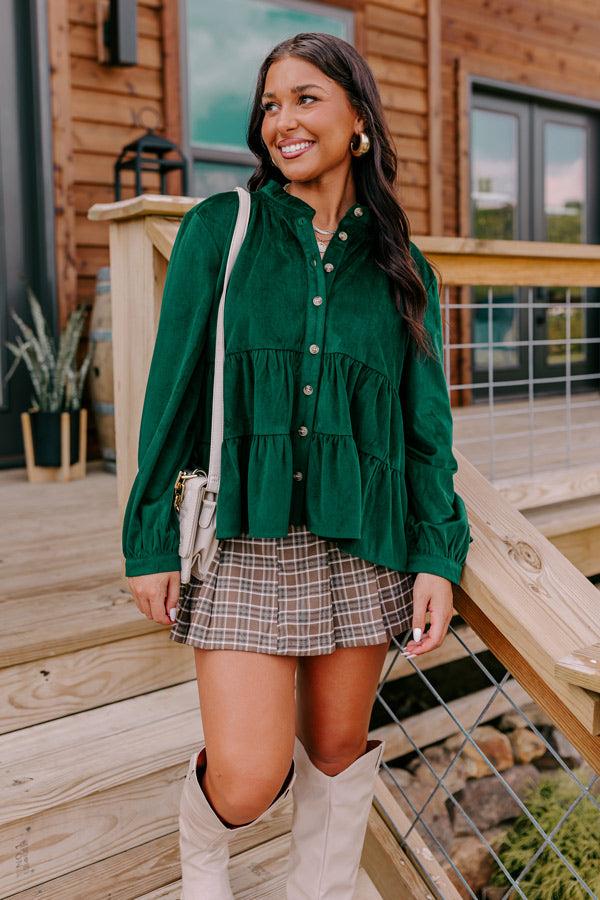 Impressions Sonoma Sways Shift Top In Hunter Green