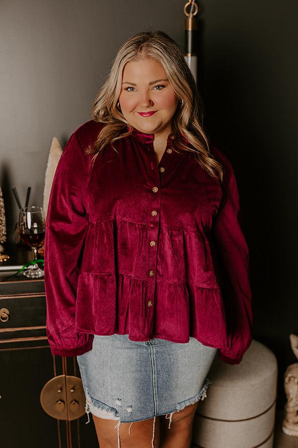 Impressions Sonoma Sways Shift Top In Wine Curves