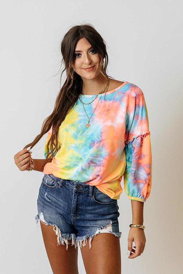 Impressions South Beach Party Tie Dye Top