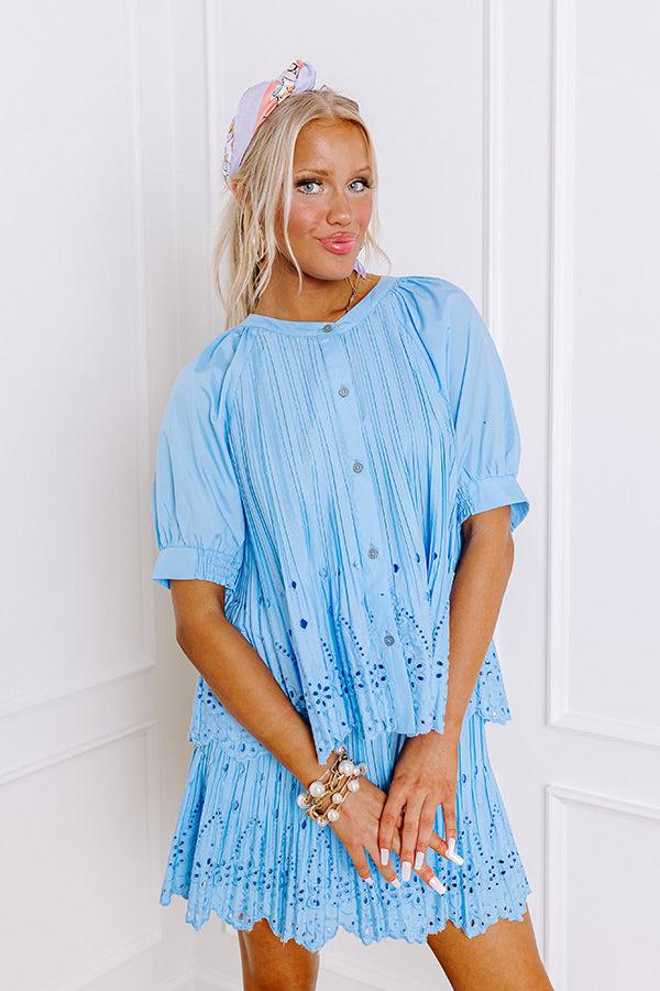 Impressions Southern Flair Pleated Eyelet Top