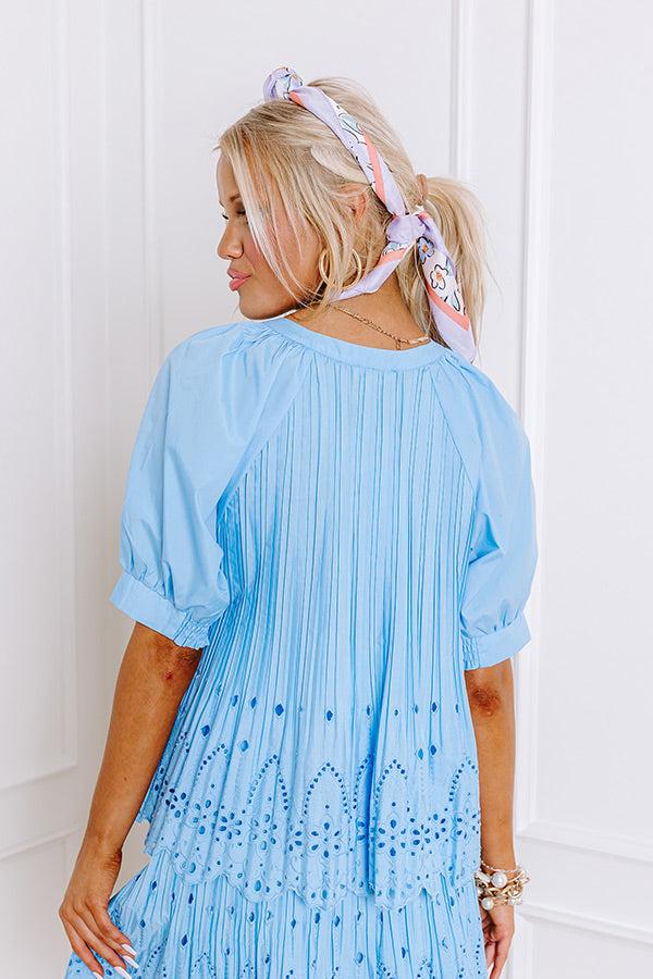 Impressions Southern Flair Pleated Eyelet Top