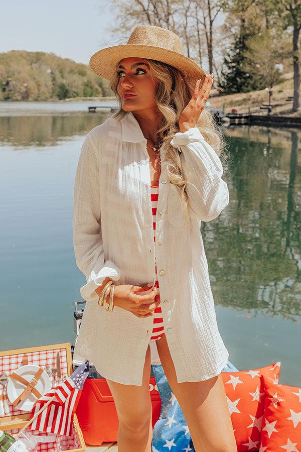 Impressions Spark Of Love Button Up In White